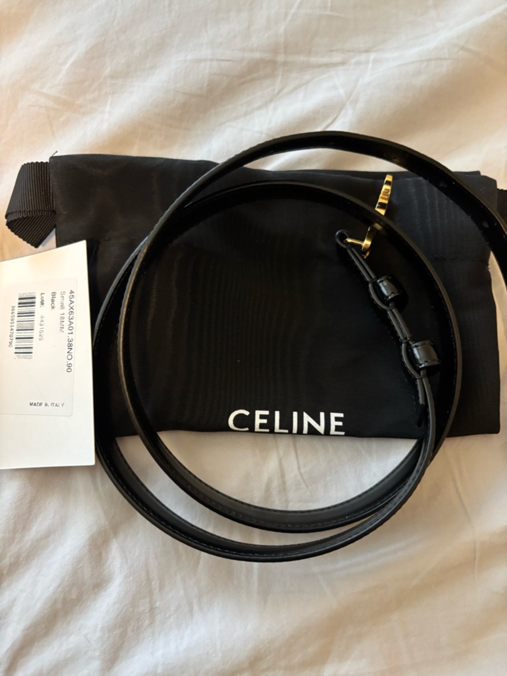 Celine Black Leather Belt 90 cm